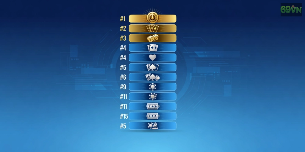 Bảng xếp hạng top casino live house 69vn uy tín năm 2025 với các nền tảng hàng đầu
