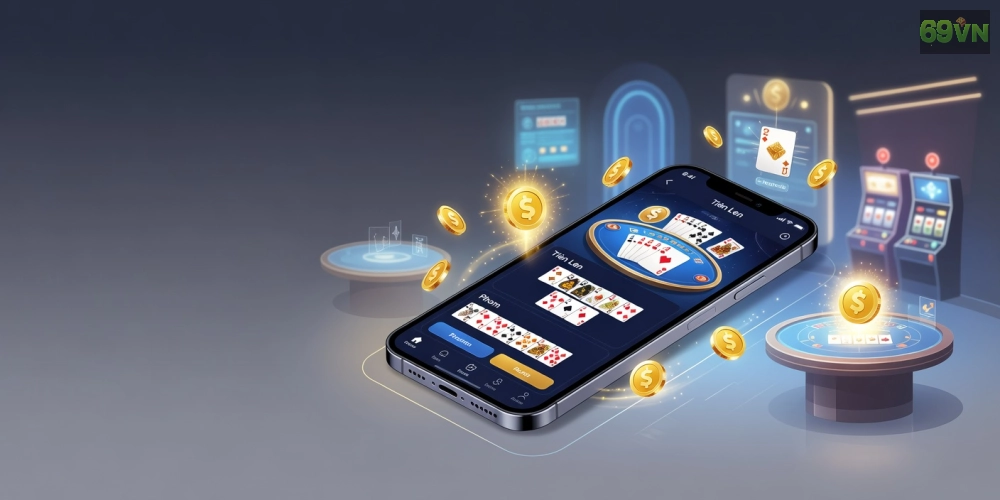 Minh họa giao diện game bài đổi thưởng 69vn với các tựa game phổ biến và phần thưởng hấp dẫn