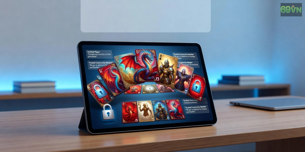 Hình minh họa khái niệm game bài uy tín 69vn với giao diện chơi bài trực tuyến hiện đại và an toàn